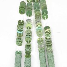 Oriental iridescent opaque almond green 5143 cellulose french couture sequins paillettes cuvettes langlois martin