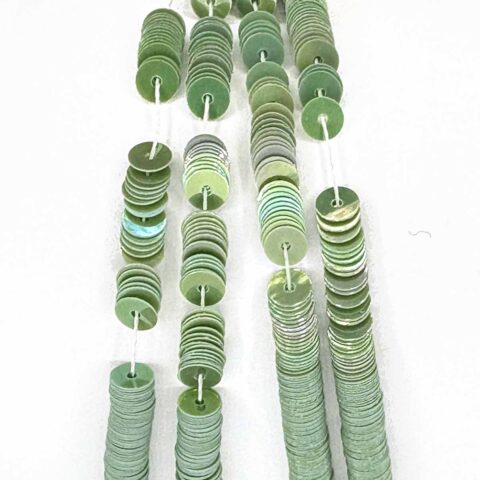 Oriental iridescent opaque almond green 5143 cellulose french couture sequins paillettes cuvettes langlois martin