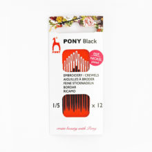 Pony black crewel hand needles in package