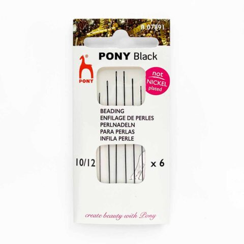 Pony black eye nickel free hypoallergenic beading needles with threader size 10 12 07891