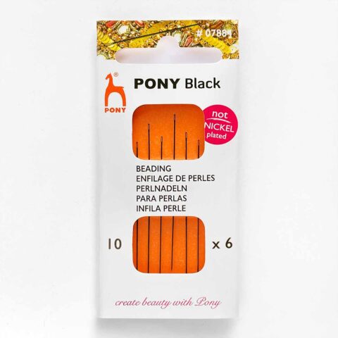 Pony black nickel free beading needles size 10
