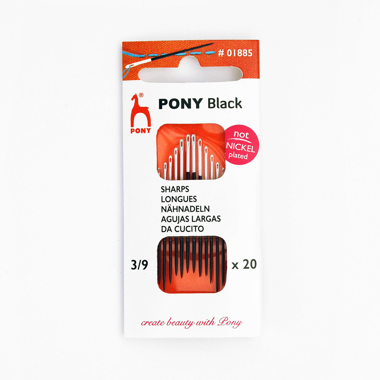 Pony Black Hypoallergenic Sharps Needles with White Eye - Maydel