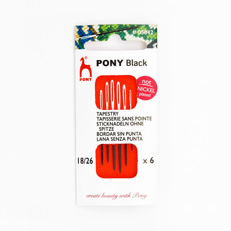 Pony Black Hypoallergenic Tapestry Needles with White Eye - Maydel