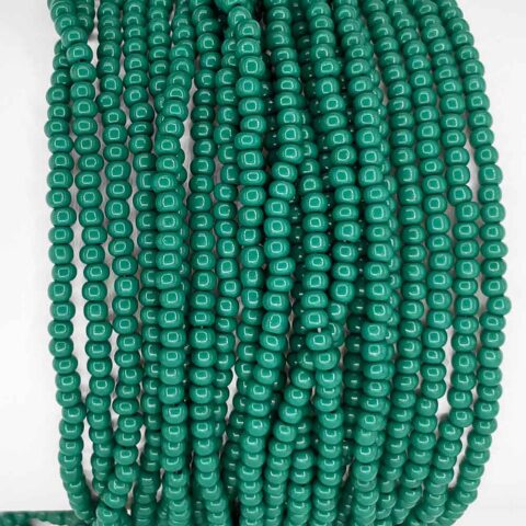 Preciosa style 2100 size 8 0 color 53240 forest green opaque czech glass seed beads