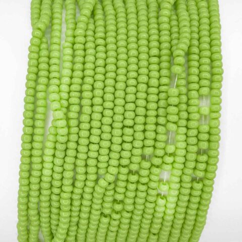 Preciosa style 2100 size 9 0 color 53410 lime green opaque czech glass seed beads