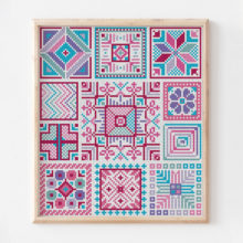 Quilt collage tatreez cross stitch DecoElian framed