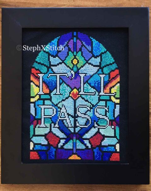 StephXstitch It'll Pass fleabag stained glass cross stitch pattern