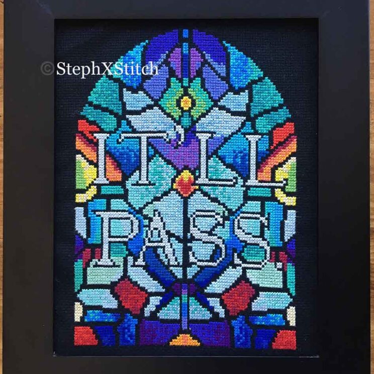 StephXstitch It'll Pass fleabag stained glass cross stitch pattern