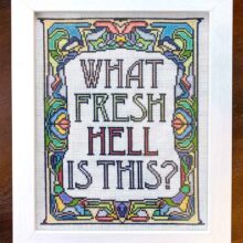 StephXstitch what fresh hell is this dorothy parker quote art nouveau cross stitch pattern