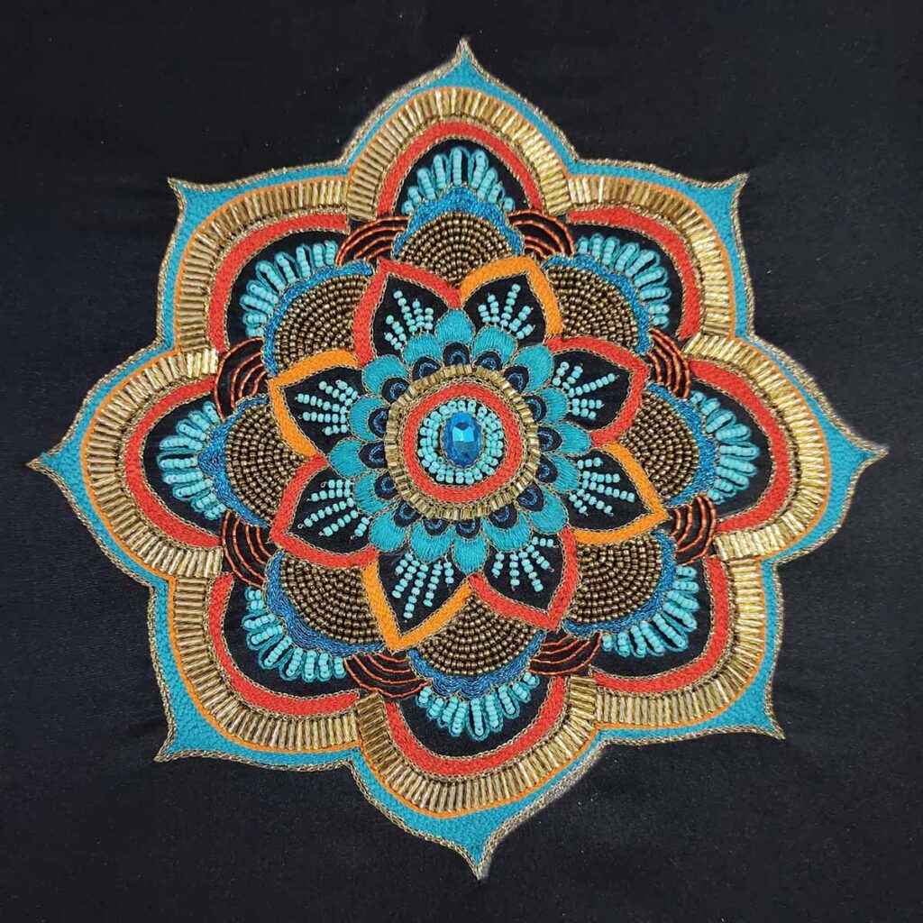 aari embroidery mandala by vinuta sandeep