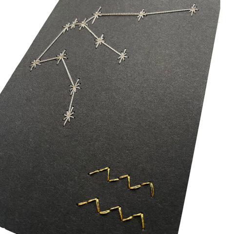aquarius astrology zodiac constellation and symbol embroidered notebook