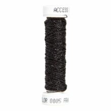 au ver a soie metallic braid embroidery thread black 005 size 4