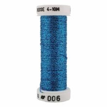 au ver a soie metallic braid embroidery thread blue 006 size 4