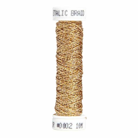 au ver a soie metallic braid embroidery thread gold 002 size 4