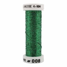 au ver a soie metallic braid embroidery thread green 008 size 4