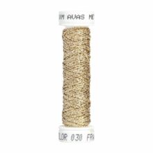 au ver a soie metallic braid embroidery thread light gold 030 size 4