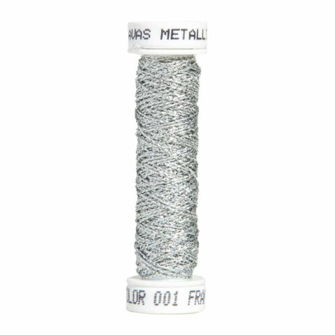 au ver a soie metallic braid embroidery thread silver 001 size 4