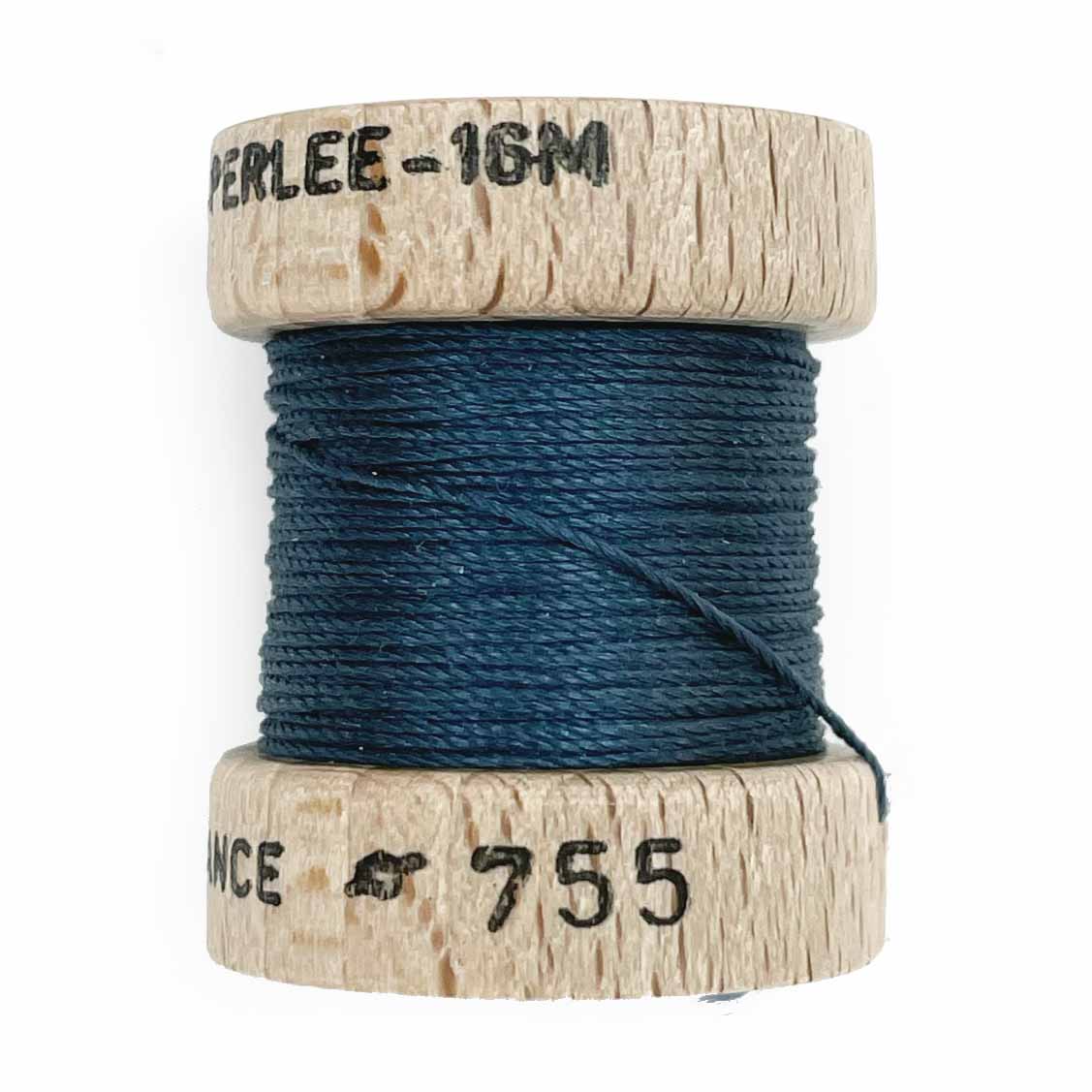 au ver a soie perlee 755 french blue twisted silk pearl embroidery thread