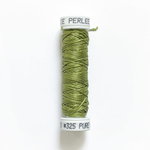 au ver a soie perlee green silk embroidery thread 325 on spool