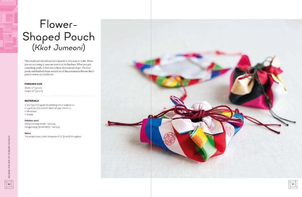 bojagi the art of korean textiles book by youngmin lee flower pouch