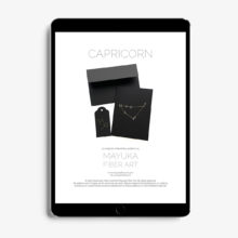 capricorn zodiac paper embroidery pattern by mayuka fiber art show on tablet screen