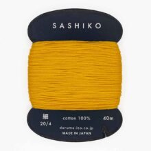 daruma thin cotton sashiko thread 204 golden yellow