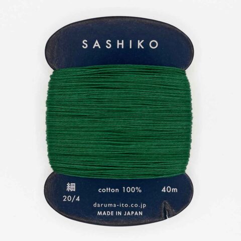 daruma thin cotton sashiko thread 208 forest green