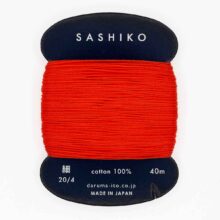 daruma thin cotton sashiko thread 212 orange red