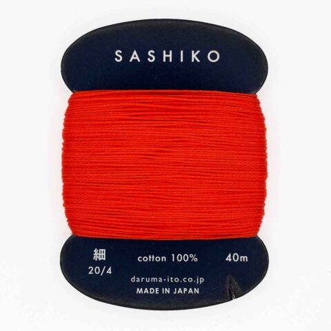 daruma thin cotton sashiko thread 212 orange red