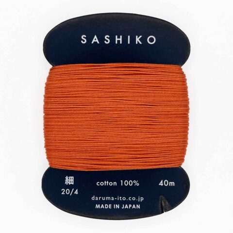 daruma thin cotton sashiko thread 214 rusty orange