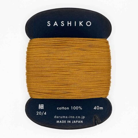 daruma thin cotton sashiko thread 220 golden tea