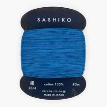 daruma thin cotton sashiko thread 225 bright blue