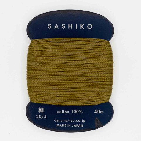 daruma thin cotton sashiko thread 228 olive