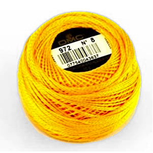 dmc perle cotton size 8 972 deep canary