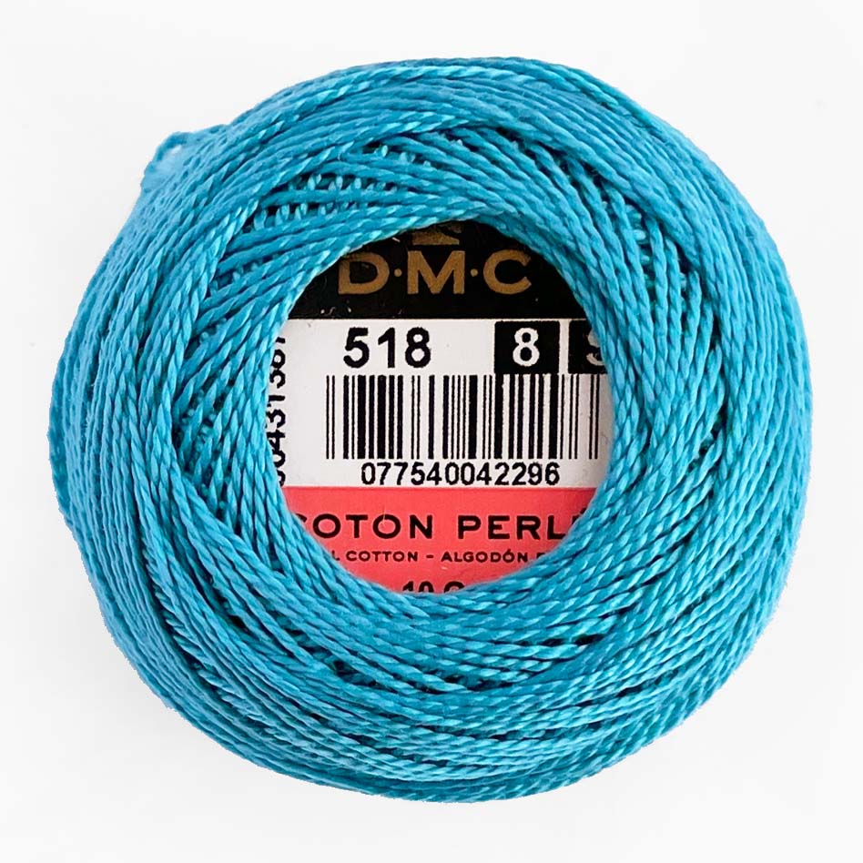 DMC 518: Light Wedgewood Blue (size 8 perle cotton) - Maydel