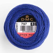 dmc perle pearl cotton ball size 8 797 royal blue