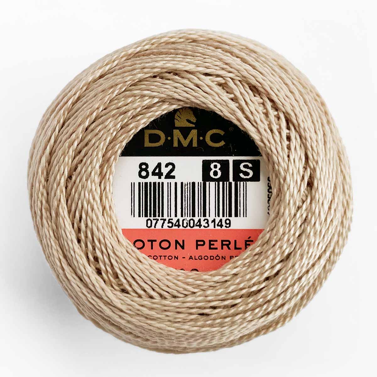 DMC 842: Very Light Beige Brown (size 8 perle cotton)