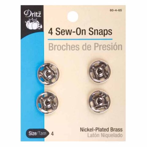 dritz size 4 sew on snaps nickel plated
