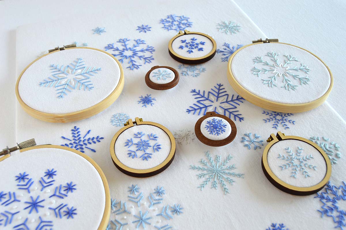 Snowflake Felt Stitchies in the hoop - GG Designs Embroidery