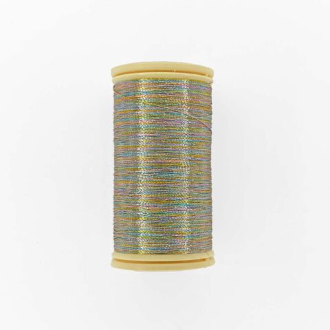 a spool of sajou fil a gant au chonois waxed cotton gloving thread 182 Harlequin