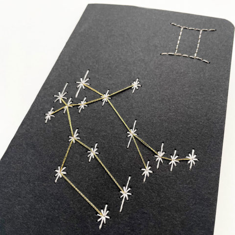 gemini astrology zodiac constellation and symbol embroidered notebook