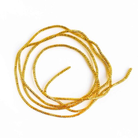 gilt bright check purl real metal goldwork embroidery thread size 6