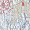 gion matsuri sashiko embroidery on white fabric by sashiko lab