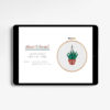 hanging plant baby mini cross stitch pattern by short and loud on tablet