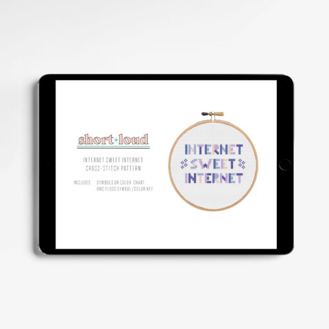 internet sweet internet cross stitch pattern by short and loud on tablet