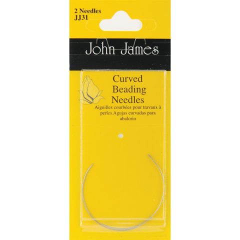 john james curved beading needles size 10 in yellow package
