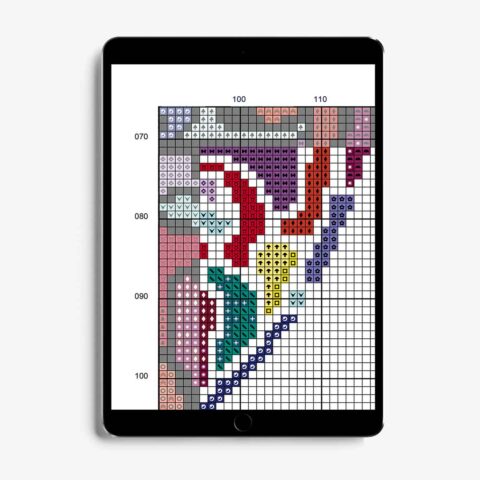 kneel cross stitch pattern stephxstitch on tablet