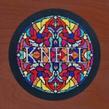 kneel stephxsttich square hoop frame wood with caramel stain finish crop