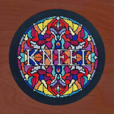kneel stephxsttich square hoop frame wood with caramel stain finish crop