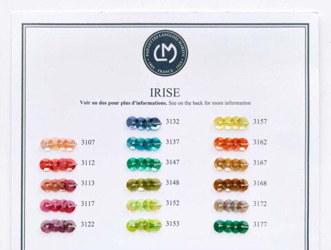 langlois martin french cellulose sequins Irise color card half 3100s